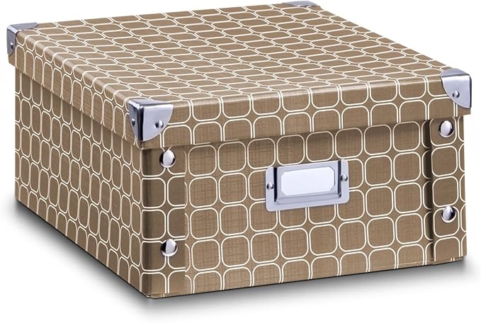 Zeller 17595 Caja de almacenaje de cartón Gris (Grau) 16.5 x 28 x 15 cm: Amazon.es: Hogar
