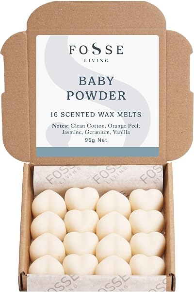 Fosse Living Baby Powder Soy Wax Melts 16 Pack Vegan Plastic Free UK Handmade