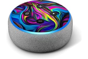 IT'S A SKIN Neon Color Swirl Gasses - Vinyl Decal Skin Compatible with Amazon Echo Dot 3rd Generation Alexa - Decorations for Your Smart Home Speakers, Great Accessories Gift for mom, dad, Birthday, Kids
