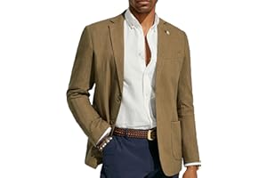 PJ PAUL JONES Mens Blazer Casual Cotton-Linen Sport Coat Lightweight 2 Button Unlined Suit Jackets