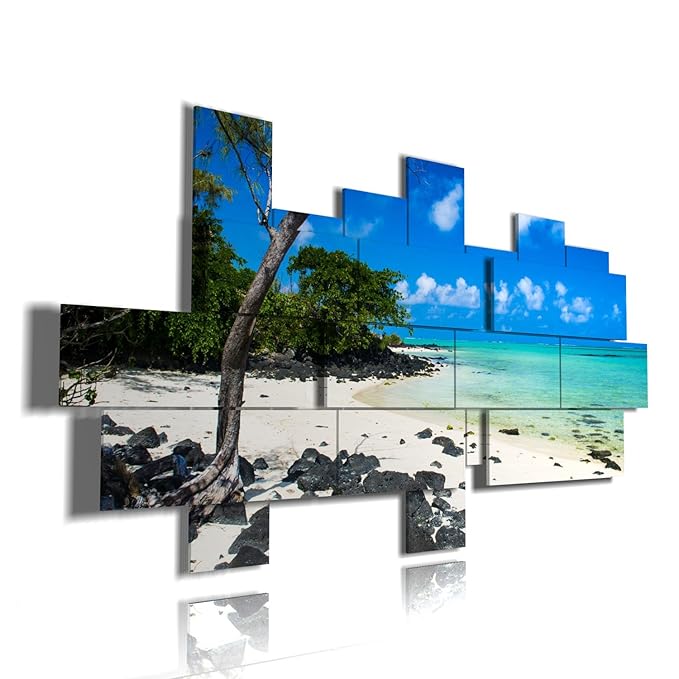 title=quadro moderno mauritius multilivello 3d quadri moderni mare sole tramonto