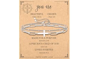 LAATUVA Christian Gifts for Women Mother's Day, Graduation Gifts for Her, Baptism/First Communion/Confirmation Gifts for Teen Girls/Daughter/Granddaughter/Niece, Religious Cross Bracelet Jewelry for Women Faith, Inspirational Birthday Gifts for Friends/Mom/Grandma
