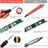 Preciva 45 in 1 Wood Burning Pyrography Kit 60W 31 Tips Orange view 3