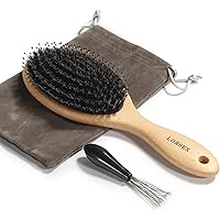 LORSEX Hair Brush, Boar Bristle Brush for Women Men Kids, Boar Bristle HairBrush for Thin Fine Wet/Dry Hair Smoothing Massagi