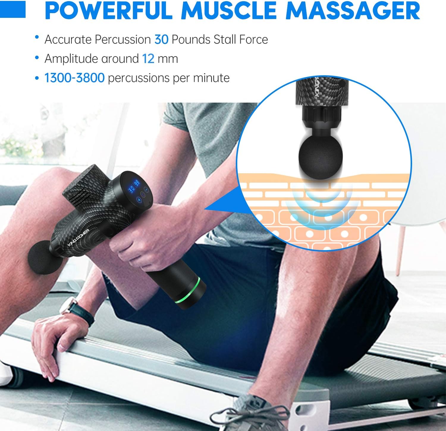 Upgraded Massage Gun Deep Tissue for Athletes, 20 Speed Percussion Muscle Massager for Pain Relief, Handheld Electric Body Massager for Back Neck, Cordless Vibration Massager, Quiet Brushless Motor: Health & Personal Care
