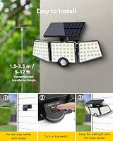 Lepro Solar Security Lights 1200LM 3 Head Motion Sensor IP65 Outdoor Floodlight view 6