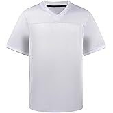Youth Blank Football Jersey, Kids Retro Mesh Athletic Practice Shirt, Boys' Custom Short Sleeve Sports Uniform