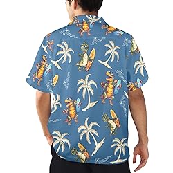 HUGLAZY Hawaiian Shirt for Men Dinosaur Shirt Short