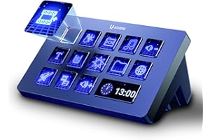 ULANZI D200 U-Studio Stream Controller,14 LCD Keys Stream Controller,13 Macro Keys for Daily App Software, Customizable Trigg
