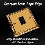Varilight 1G 1 or 2 Way 10A Switch Georgian Brass XG1B view 3