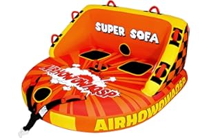 Airhowowaqsp Super Sofa Towable Tubes for Boating 1-4 Person,Tubes for Boats,Inflatable Pull Boats/Boat Tube/Water Tube,Front&Back Tow Points with Heavy-Duty Thick Nylon Cover for Water Sports