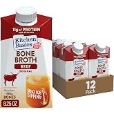 Kitchen Basics Beef Bone Broth, 8.25 oz Carton, a Delicious Boost of Flavor to soups and gravy, Great for Sipping and a Source of Protein