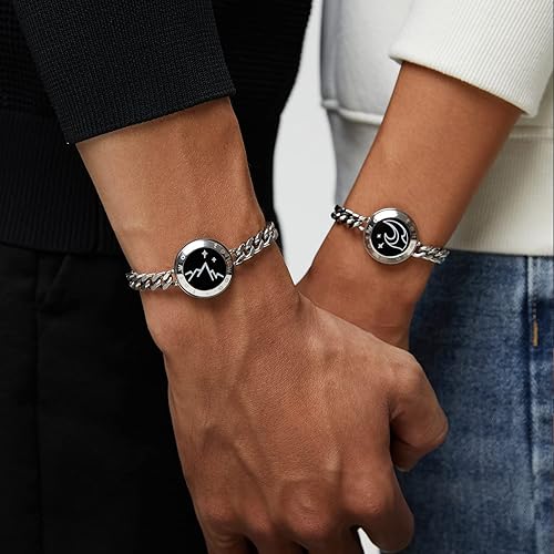 TOTWOO Long Distance Bracelets for Couples, Vibration Light Up