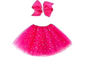 Jastore Girls Layered Stars Sequins Tutu Skirt Princess Ballet Dance Dress for 2-8 Years