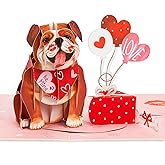 POPWOW Valentine Pop Up Cards, English Bulldog, I Woof You, 3D Greeting Card, Gift for Mom, Godmother, Stepmom, Sister, Grandma, Mother in law, Aunt, Wife, 5x7 - Includes Envelope And Message Note