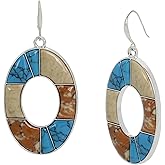 Robert Lee Morris Soho Womens Mixed Stone Oval Drop Earrings, Multi/Silver 5
