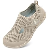 LeIsfIt Womens Wide Diabetic Shoes Adjustable Barefoot Walking Shoes Breathable Zero Drop Sneakers for Wide Width Arthritis Edema Feet