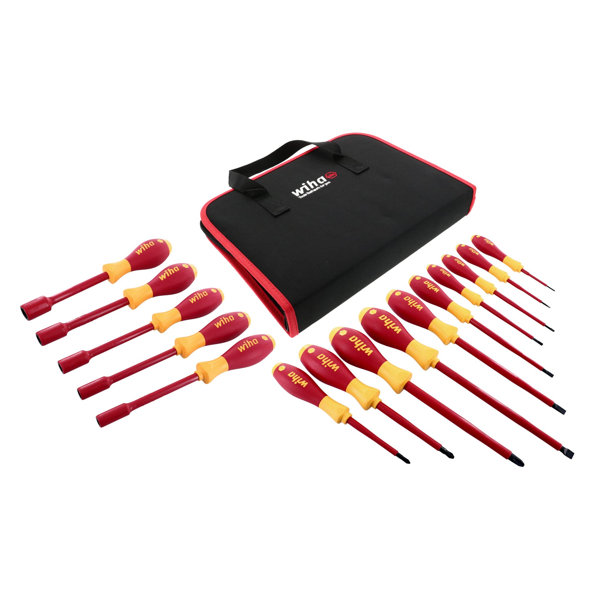 Photo 1 of Wiha 32190 Slotted, Phillips and Inch Insulated Screwdriver Set, 1000 Volt, 15 Piece