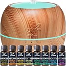 ArtNaturals Aromatherapy Essential Oil and Diffuser Gift Set - (150ml Tank & Top 8 Oils) - Peppermint, Tee Tree, Lavender & Eucalyptus - Auto Shut-off and 7 Color LED Lights – Therapeutic Grade