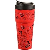 Bioworld Dungeons & Dragons D20 Dice & Logo Red 27 Oz Stainless Steel Travel Coffee Tumbler