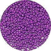 Bala&Fillic Dark Purple Color 4mm Seed Beads About 1200pcs/100Grams in Bag, 6/0 Glass Craft Beads for Making Bracelet and Necklace (Dark Purple)