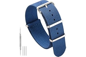 TACTICAL FROG Nylon Watch Band 18 mm 19 mm 20 mm 22 mm 24 mm, Waterproof Military Watch Straps Replacement for Men Women, With Stainless Steel Buckle