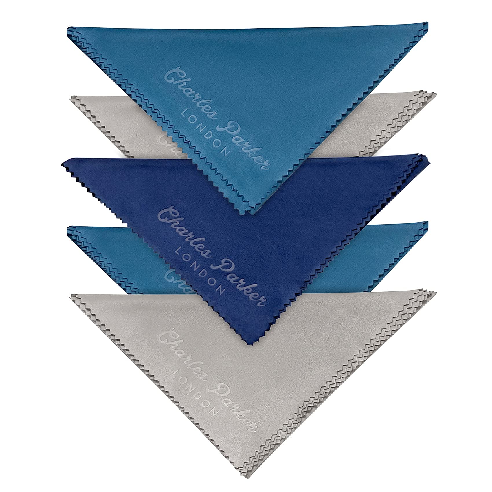 Charles Parker London Extra Large Microfibre Cleaning Cloths for Cleaning Camera Lens and TV Screens - 5 Pack of Glasses Cleaner Cloth – Washable, Non-Scratch, Smudge- and Lint-Free (30cm x 30cm)