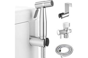LUFEIDRA Handheld Bidet Sprayer for Toilet-Adjustable Water Pressure Jet Spray with Bidet Hose for Feminine Wash, New Premium Stainless Steel Muslim Shower Toilet Bidet Cloth Diaper Sprayer Set