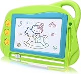 AiTuiTui Travel Size Magnetic Doodle Board with 3 Stamps Green