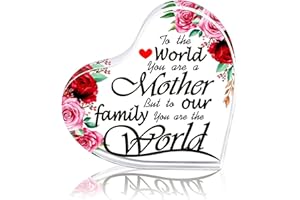 SICOHOME for Mom from Son Daughter,to The World You are a Mother,But to Our Family You are The World,Gifts for Mom Grandma Step Mother on Mothers Day,Birthday,Anniversary