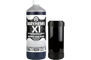 Mayhems - X1 Premixed PC Coolant - Computer Water Cooling Fluid - Liquid Cooling, Eco Friendly Series, UV Fluorescent, 1 Litre, Infinite Void Black
