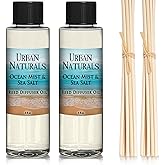 Urban Naturals Ocean Mist & Sea Salt Scented Oil Reed Diffuser Refill, 4 oz (2 Pack)