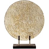 Uttermost Layan 21" High Gold Rippled Art Glass Charger with Stand