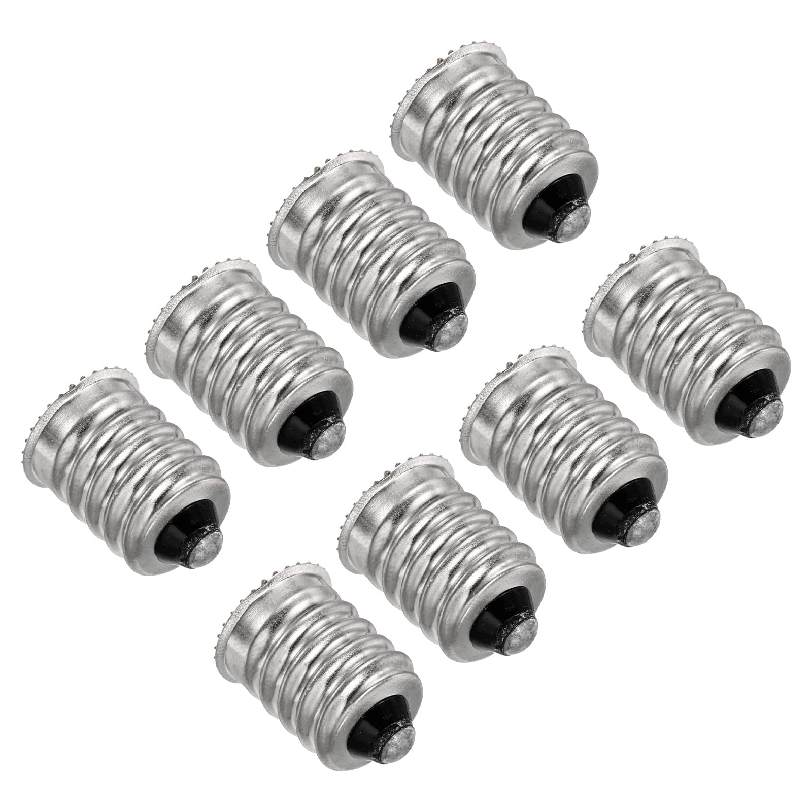 PATIKIL E14 to E12 Adapter Converter, 8 Pack Lamp Holder European Base (E14) to Candelabra Screw (E12) Reducer Light Bulb Socket, Silver Tone