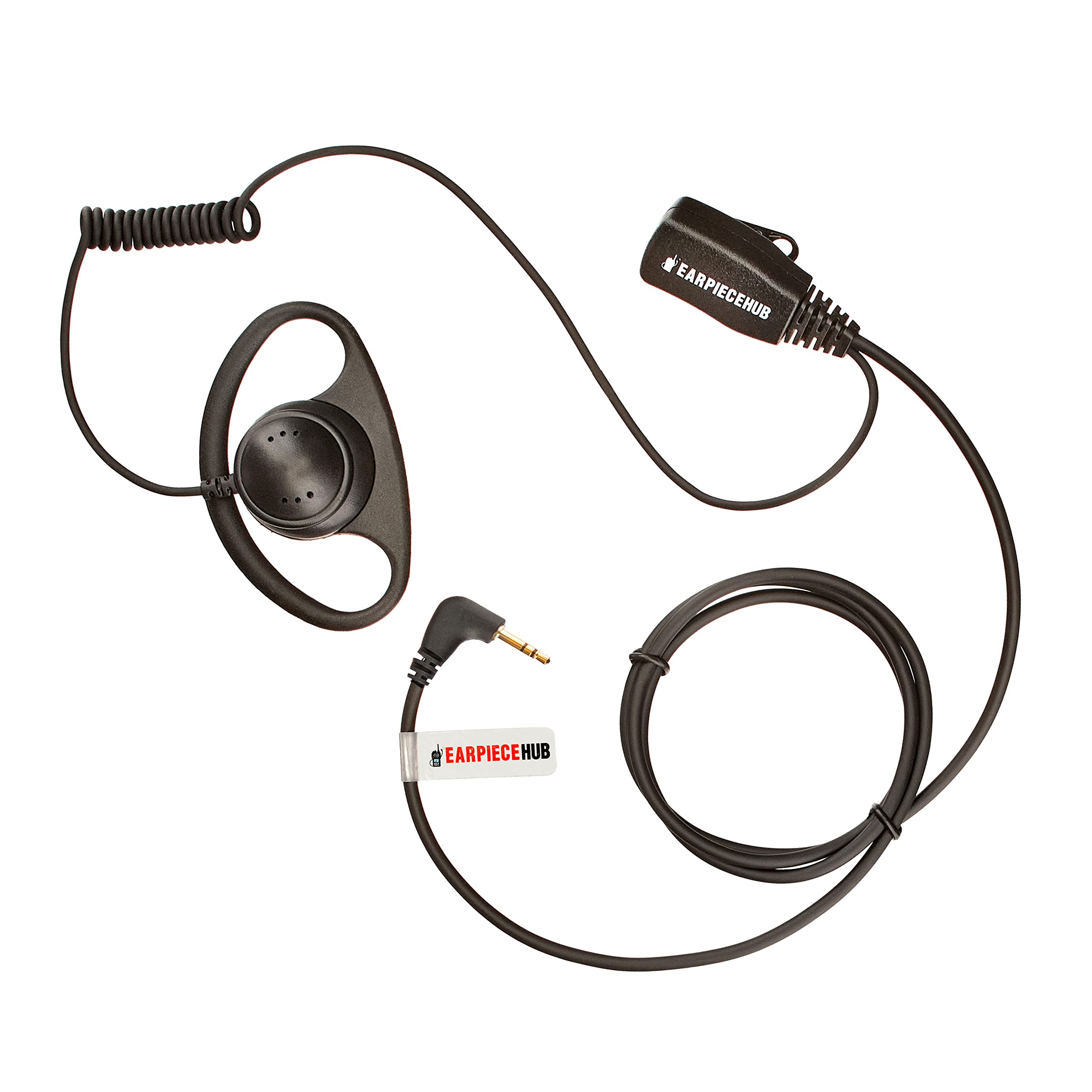 D-shape Ear Hook Lapel PTT Microphone Compatible with Garmin Rino radio
