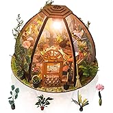 GuDoQi DIY Miniature Dollhouse Kit, Tiny 1:24 Scale House with Furniture, Great Handmade Craft Gift for Birthdays and Christmas Day, Green Flower Shop