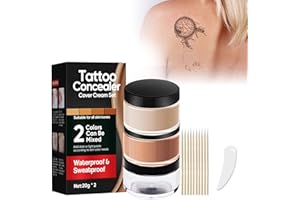 RICHIE HOUSE Tattoo Cover Up Makeup Waterproof, 2 Color Long Lasting Tattoo Concealer for Body, Covers Scars, Vitiligo, Dark Spots, Waterproof & Sweatproof