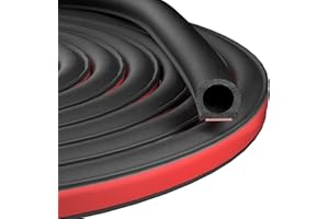 NAYOTAA 20Ft Automotive weather stripping, Universal Car Door Seal Strip, 0.39"x0.39" D-Shape Self Adhesive Car Weather Stripping, Rubber Seal Strip for Auto Truck RV Door Window Soundproof Insulation Sealing