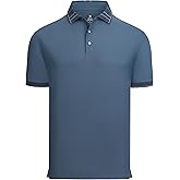 Alex Vando Mens Golf Shirts Moisture Wicking Quick-Dry Short Sleeve Fashion Designed Polo Shirts for Men