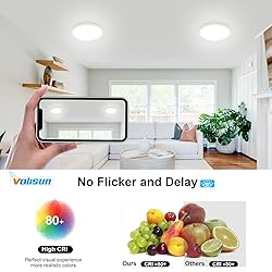 VOLISUN 12 inch 5 CCT LED Flush Mount Ceiling