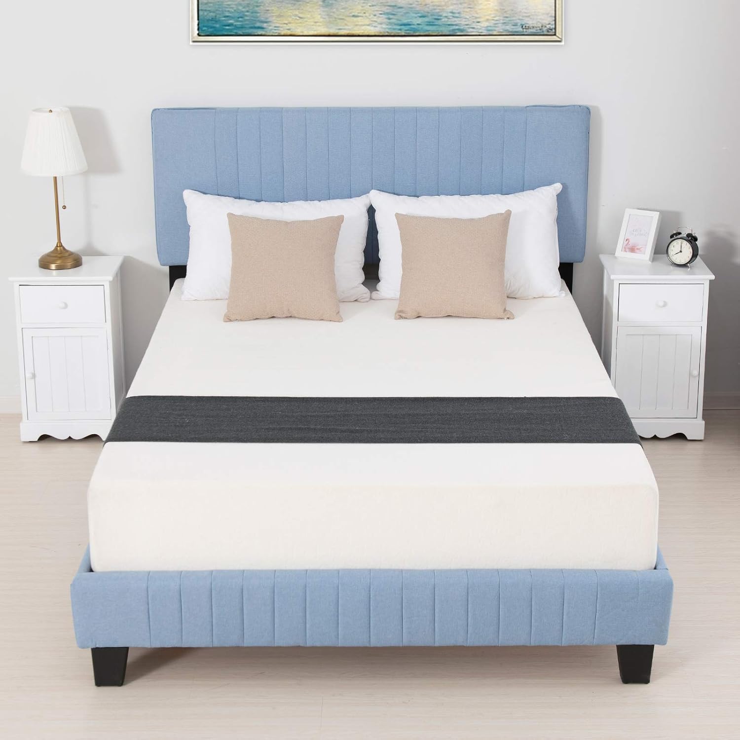 Best linen queen bed and headboard