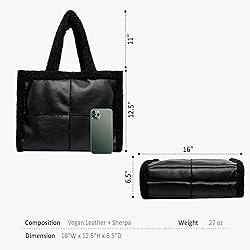 Like Dreams Large Sherpa Tote Bag, Inner Pocket