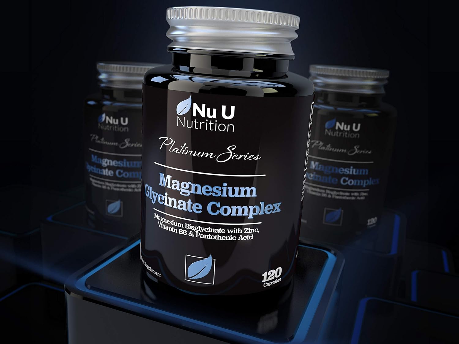Magnesium Glycinate Complex with Vitamin B6, Zinc & Pantothenic Acid, 120 Vegan Capsules - Image 3