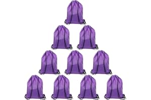 Svaldo 12/20/30 Pack Purple Bulk Cinch Bags, 13x17 Inch Polyester Non-nylon Sport Drawstring Bags, Non-reflective DIY Party Favors Bags, Outdoor Backpack for Sport Gym Fitting