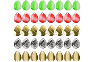 JSHANMEI Colorado Spinner Blades Fishing Lures Kit 40pcs DIY Lure Making Set for Spinner baits Spoons Walleye Rig Trout Salmon Bass Fishing