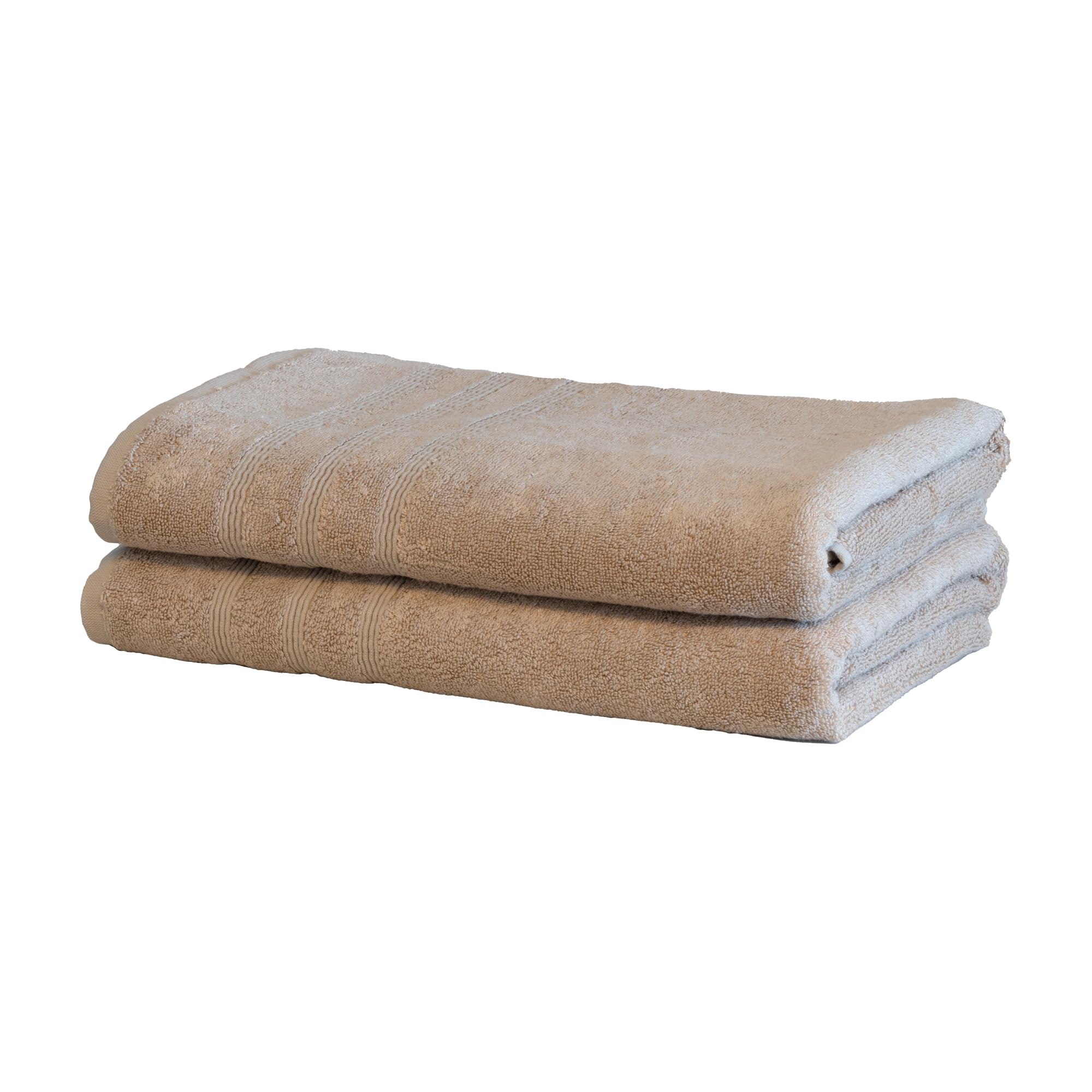 MOSOBAM 2-piece Bath Towel Set - Light Taupe - 700 GSM Hotel Luxury Bamboo - Aegean Turkish Combed Cotton Towel