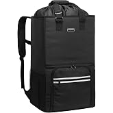 Vorspack Laundry Backpack with Shoulder Straps, Extra Large Hamper, Black | Heavy Duty 2 in 1 Laundry Basket, Structured Square Base, Portable Hamper for College Dorm Camp Laundromat Apartment Travel