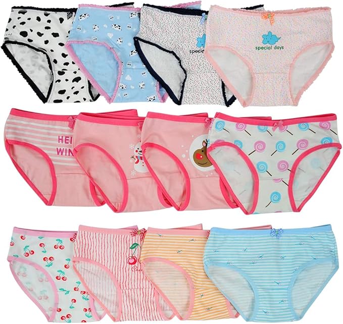 Kidear Toddler Soft Cotton Underwear Baby Panties Kids Girls' 12Pack