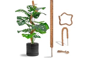 Sooenben Moss Poles for Climbing Plants Monstera, 24 inch Bendable Plant Stakes Indoor, Handmade Coco Coir Plant Support, Garden Trellis Plant Stick Stakes for Potted Plants Like Vine, Orchid, Pothos