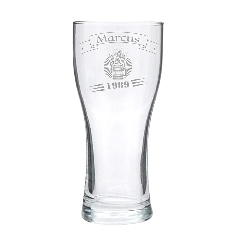 Personalised Beer Glass, Engraved design 2 Amazon.ca Handmade